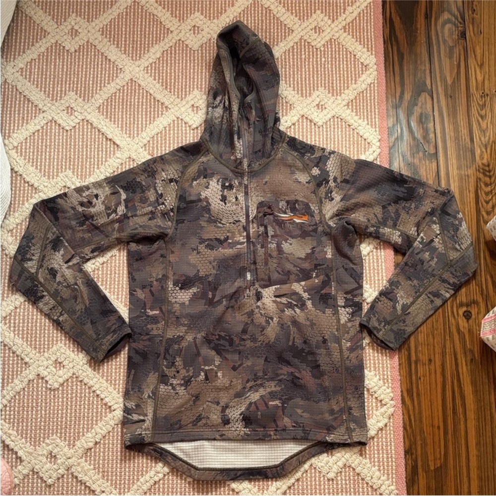 Men's Lightweight Hooded Shirt Jacket - Camouflage Brown